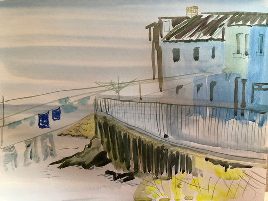 Postcard - 'Hanging out the Washing' from an original painting by Melissa Purchase